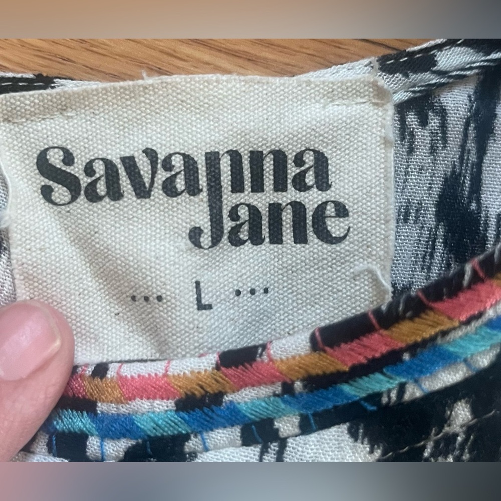 Savanna Jane embroidered colorful blouse large EUC - Picture 5 of 6